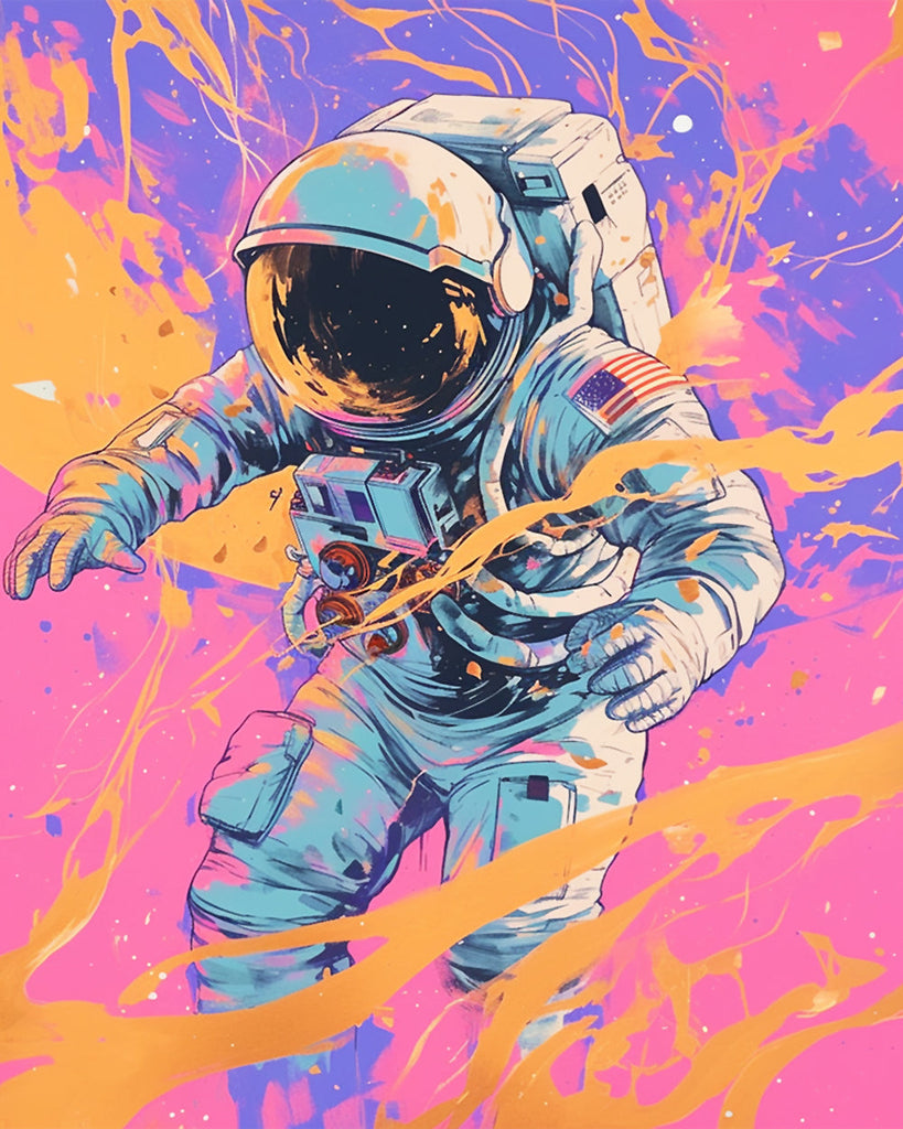 Abstract Astronaut Paint by Numbers