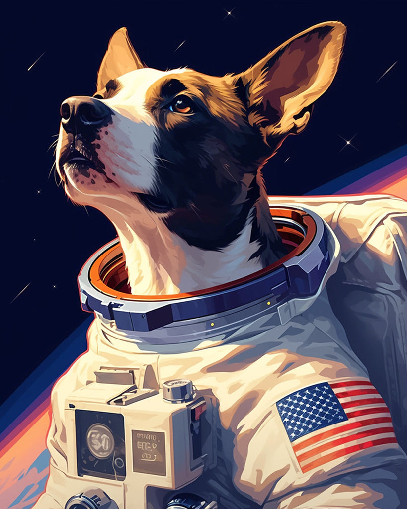 Astronaut Dog Paint by Numbers