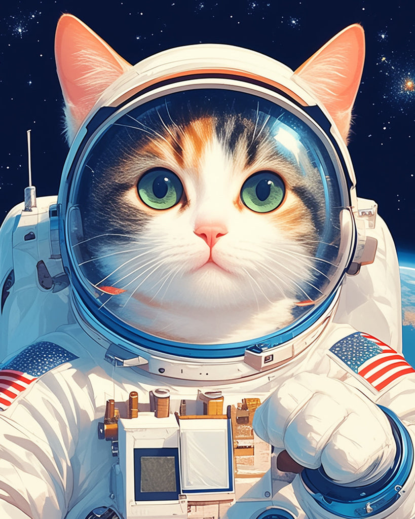 Astronaut Cat Paint by Numbers