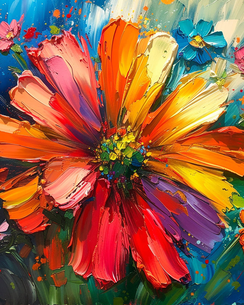 Chrysanthemum in Oil Painting Style Paint by Numbers