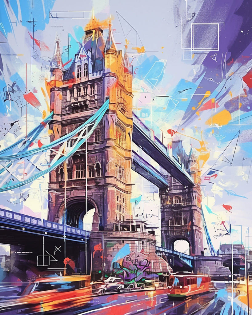 London Tower Bridge Pop Art Paint by Numbers