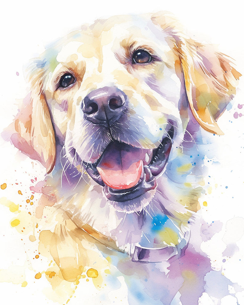 Watercolor Happy Puppy Paint by Numbers