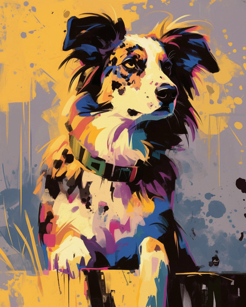 Border Collie and Graffiti Paint by Numbers