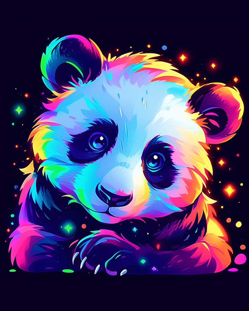 Cartoon Panda in the Dark Paint by Numbers