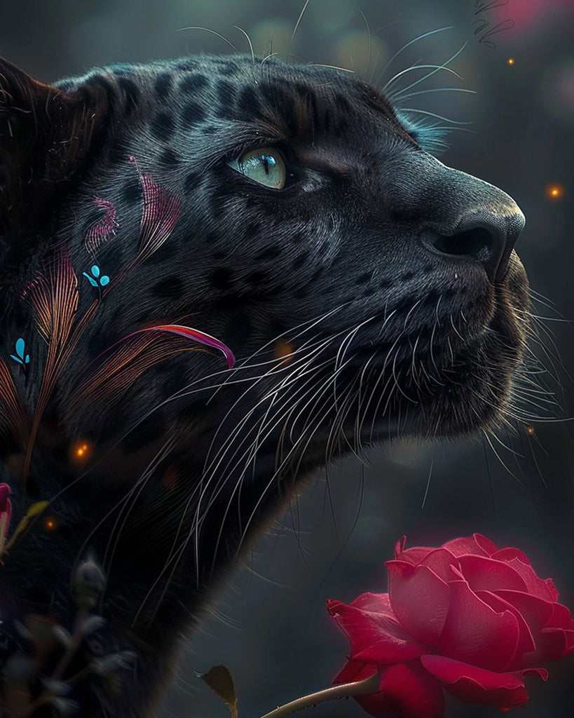 Leopard and Rose Paint by Numbers