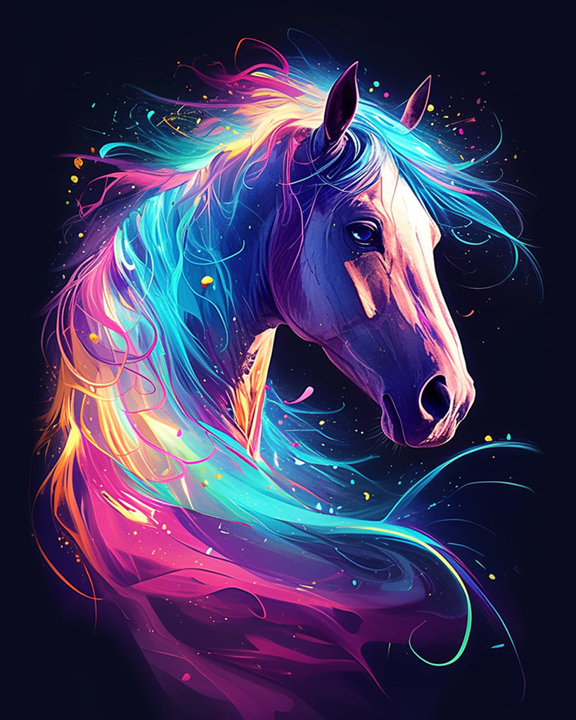 Horse Glowing in the Dark Paint by Numbers