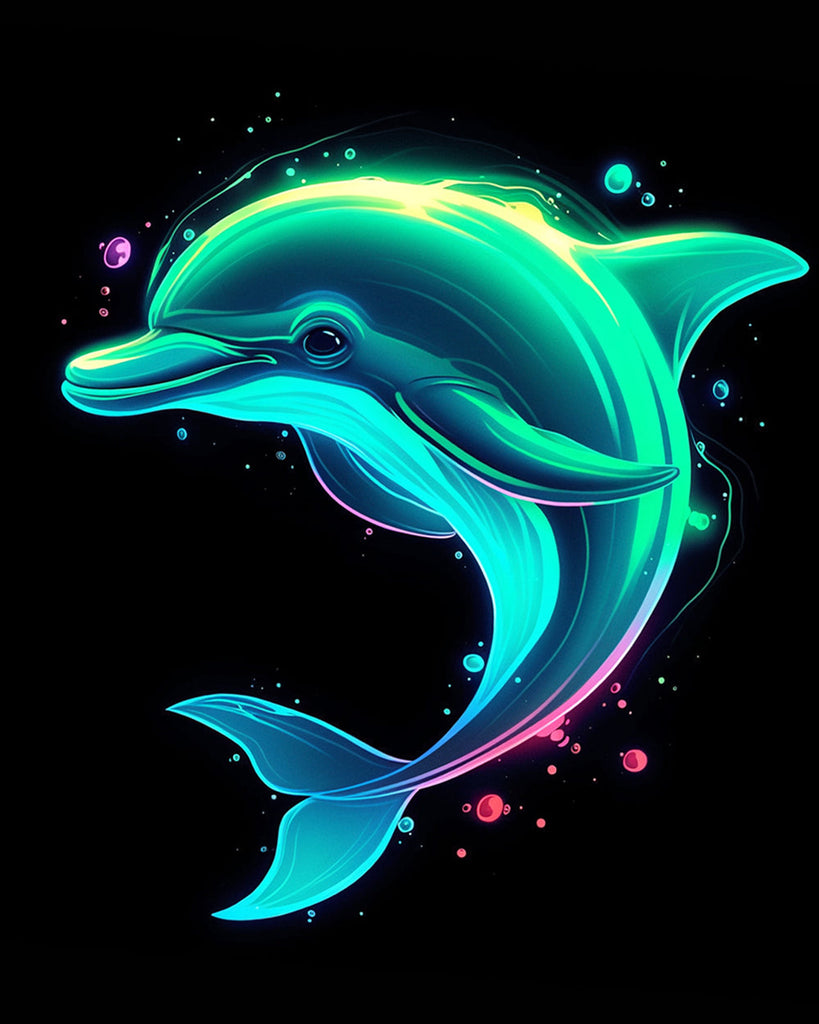 Glowing Dolphin Paint by Numbers