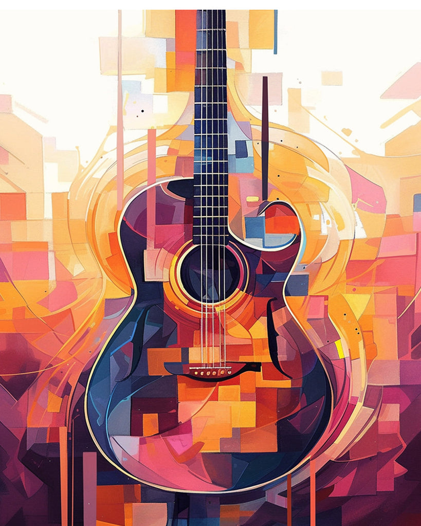 Abstract Guitar Paint by Numbers