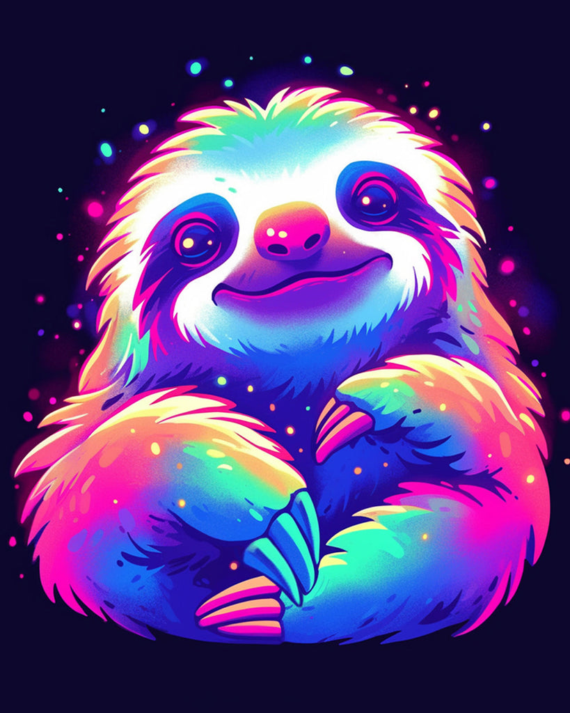 Abstract Colorful Sloth Paint by Numbers