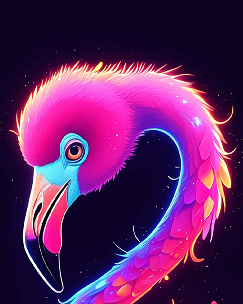 Glowing Flamingo Paint by Numbers