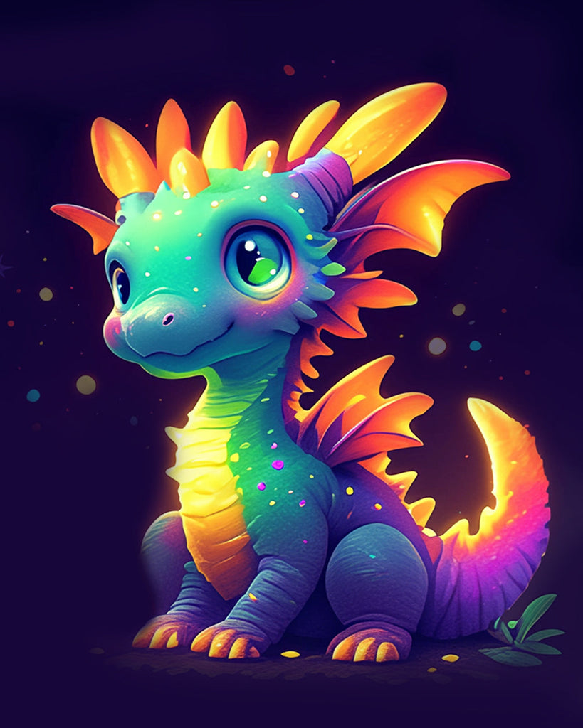 Glowing Dragon Paint by Numbers