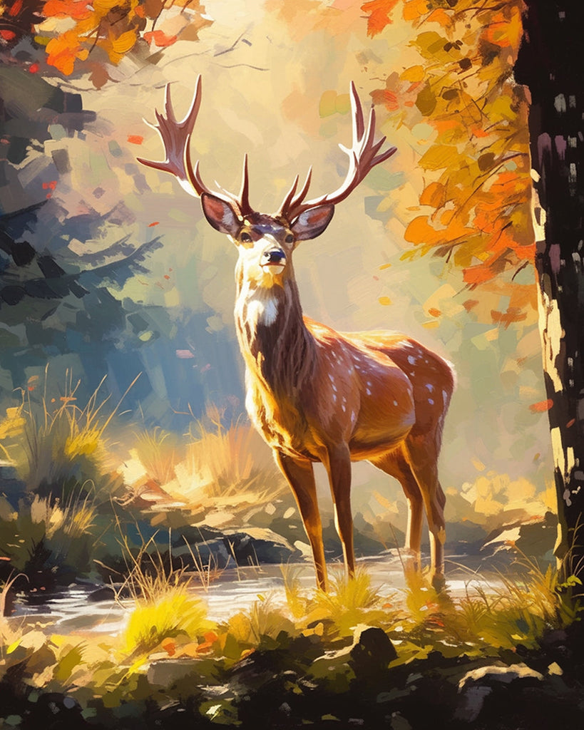 Deer in Autumn Paint by Numbers