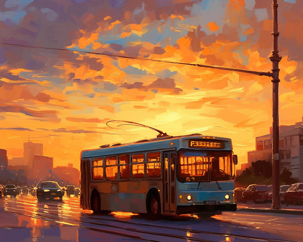 City under Sunset Paint by Numbers