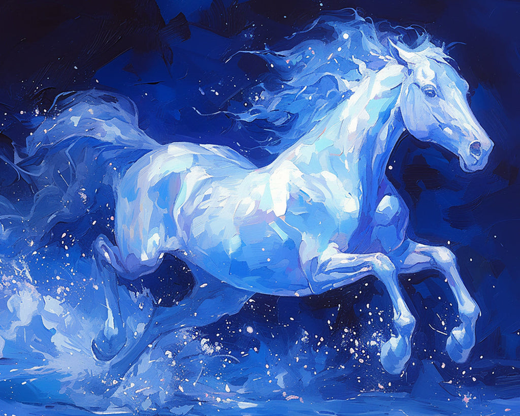 Running White Horse Paint by Numbers