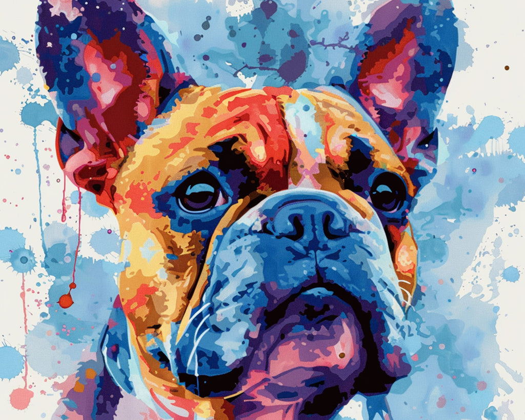 Watercolor Bulldog Paint by Numbers