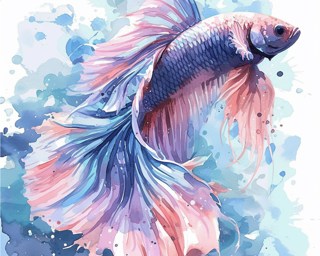 Siamese Betta Fish Paint by Numbers