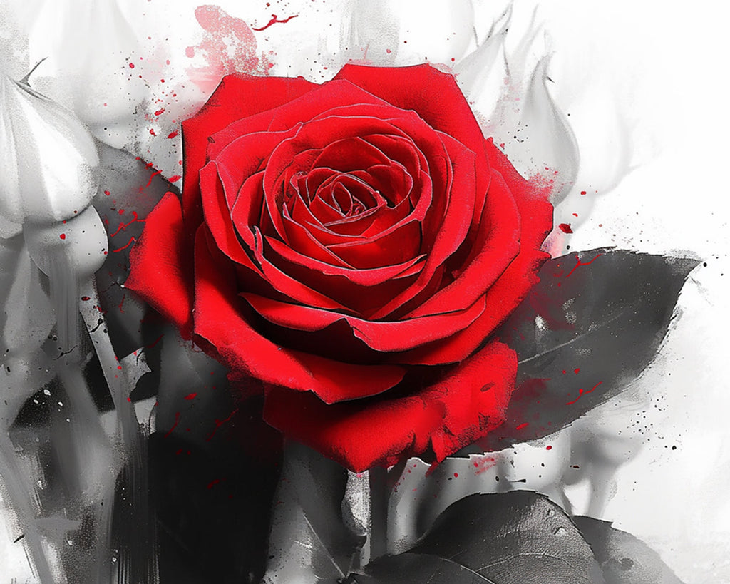 Red Rose Paint by Numbers