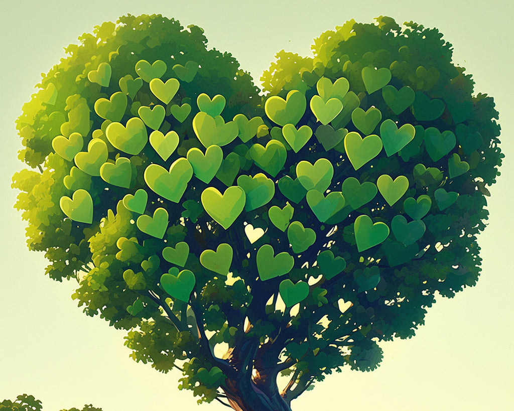 Heart Shaped Tree Paint by Numbers