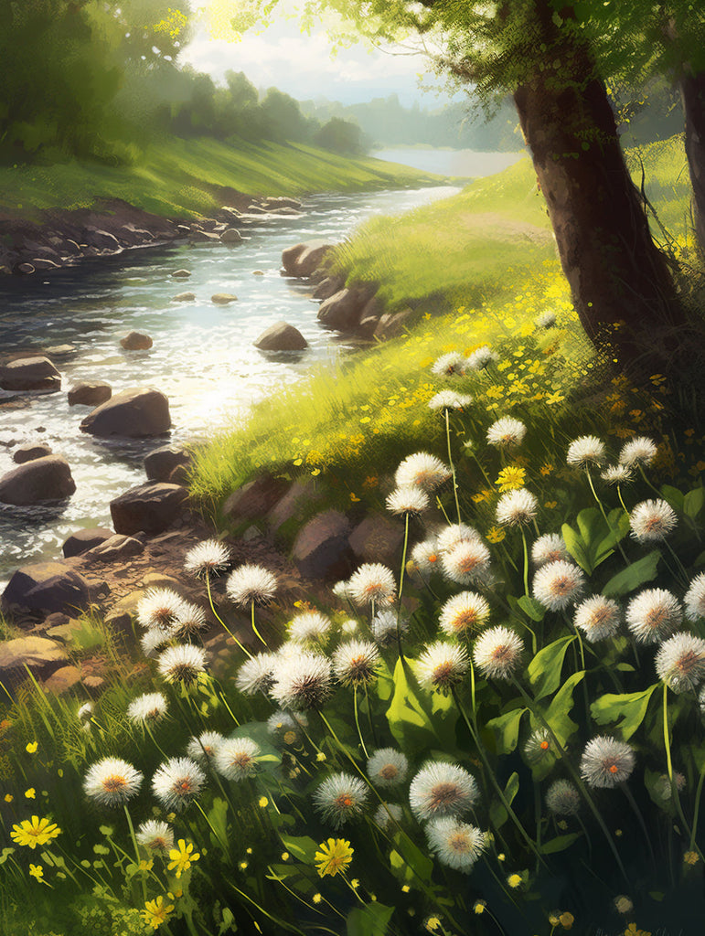 Dandelion by the River Paint by Numbers