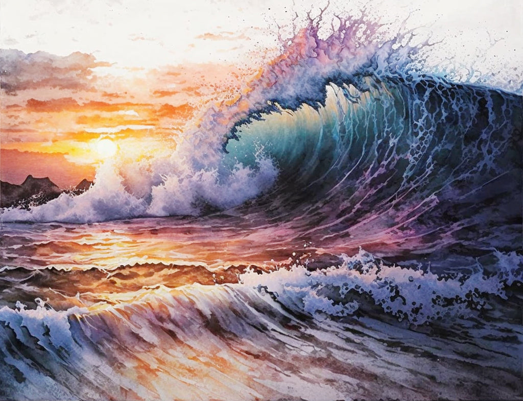 Wave and Sunset Paint by Numbers