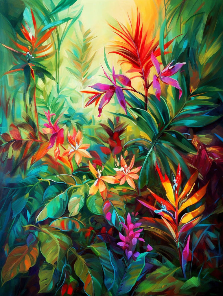 Tropical Flowers and Plants Paint by Numbers