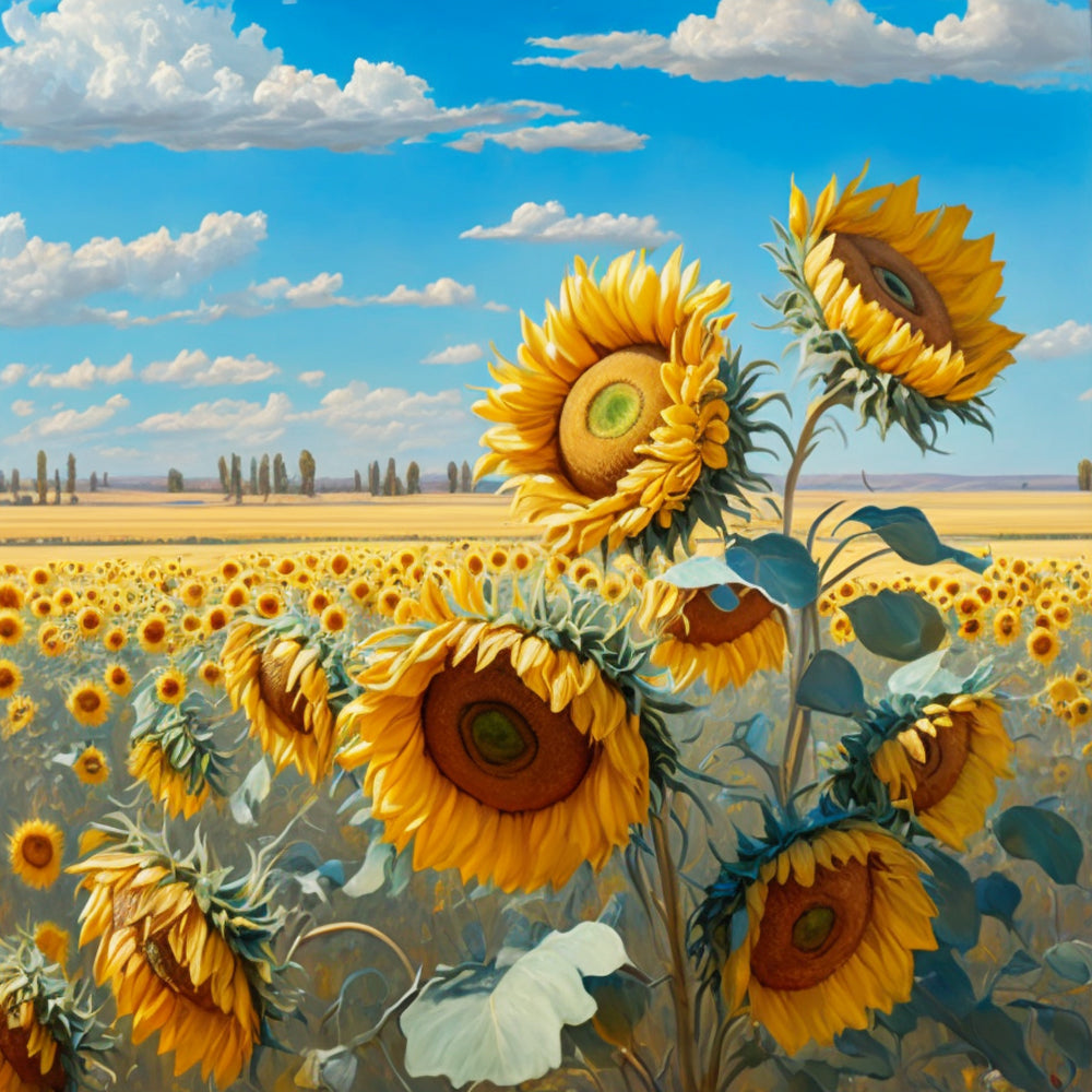 Sunflowers Field Paint by Numbers