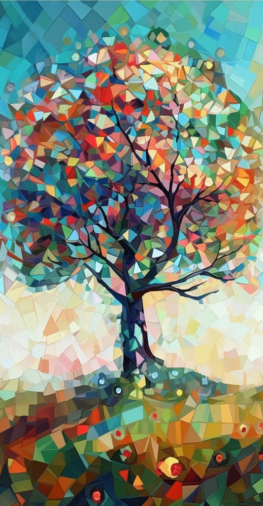 Colorful Cartoon Tree Paint by Numbers