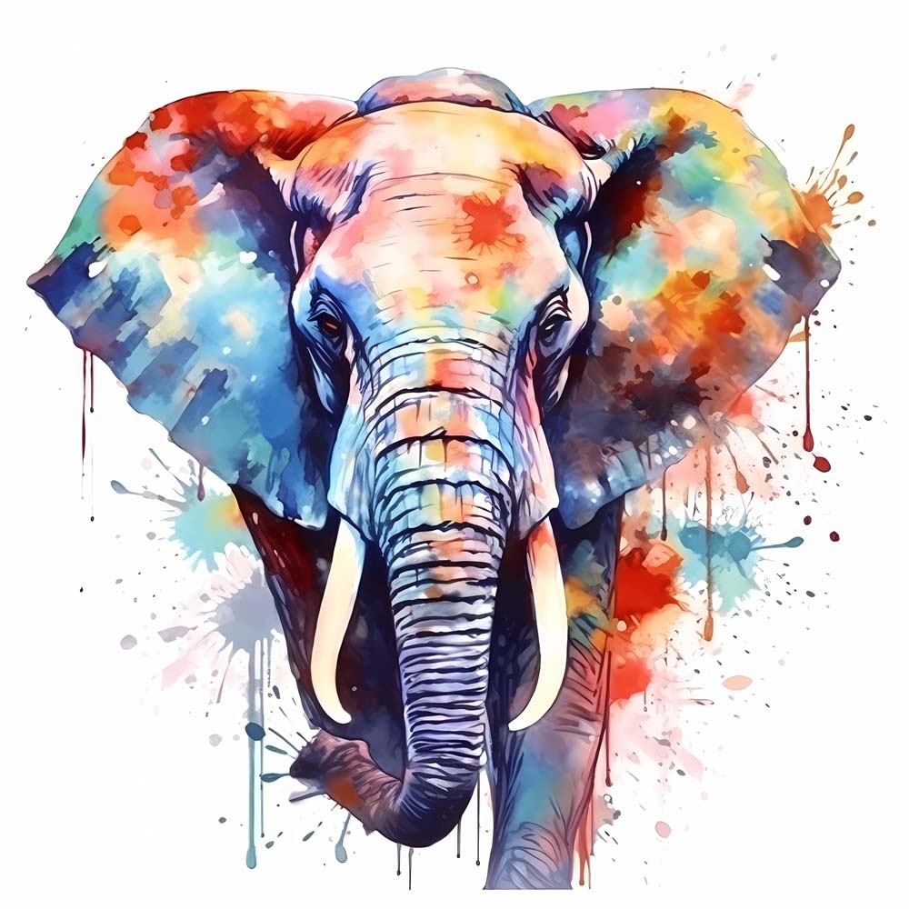 Elephant and Pigment Paint by Numbers