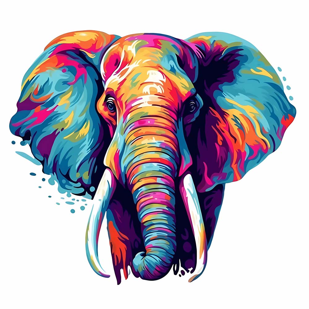 Colorful Elephant Paint by Numbers