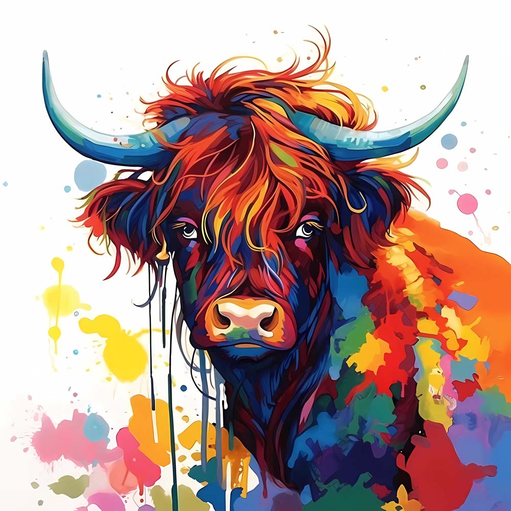 Water Highland Cow Paint by Numbers