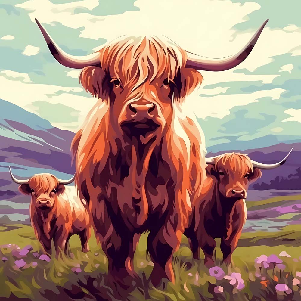 Highland Cows Paint by Numbers