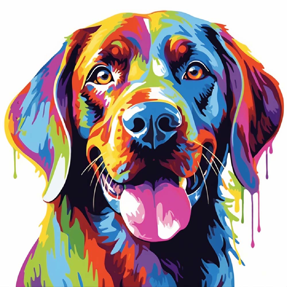 Colorful Dog Paint by Numbers