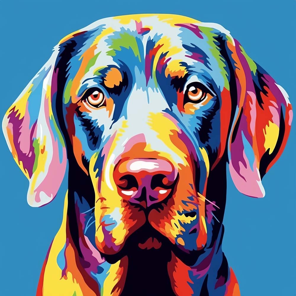 Colorful Labrador Dog Paint by Numbers