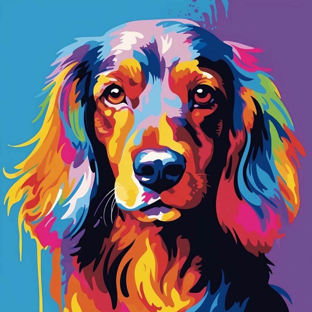 Colorful Dog Pop Art Paint by Numbers