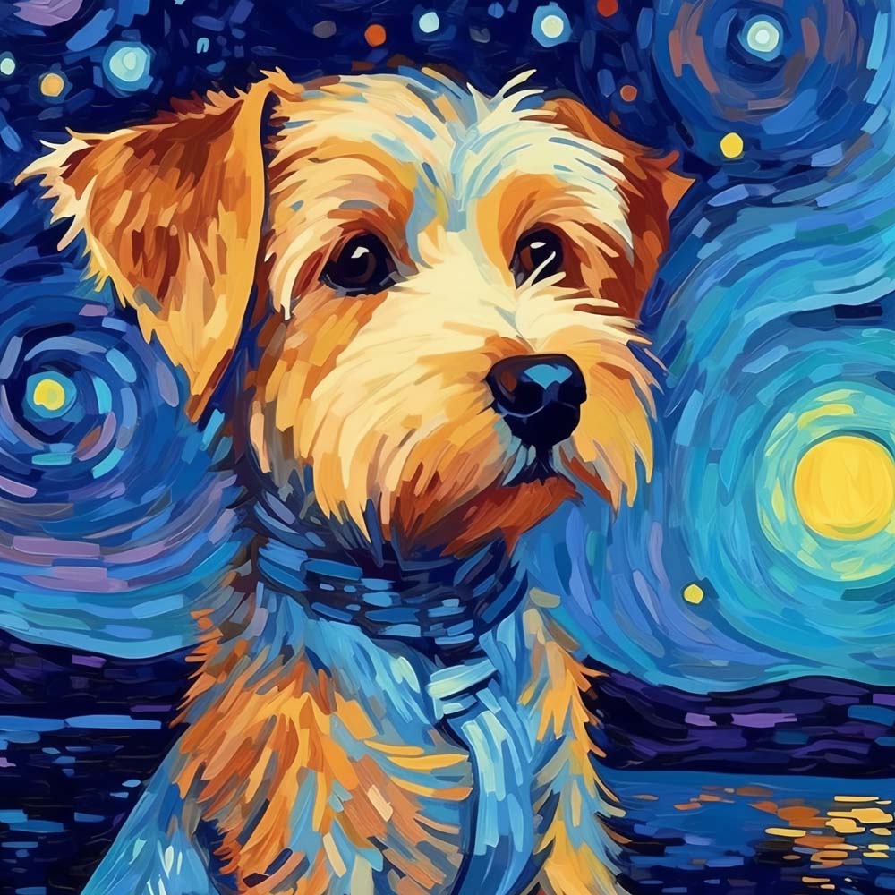 Dog and Starry Sky Paint by Numbers