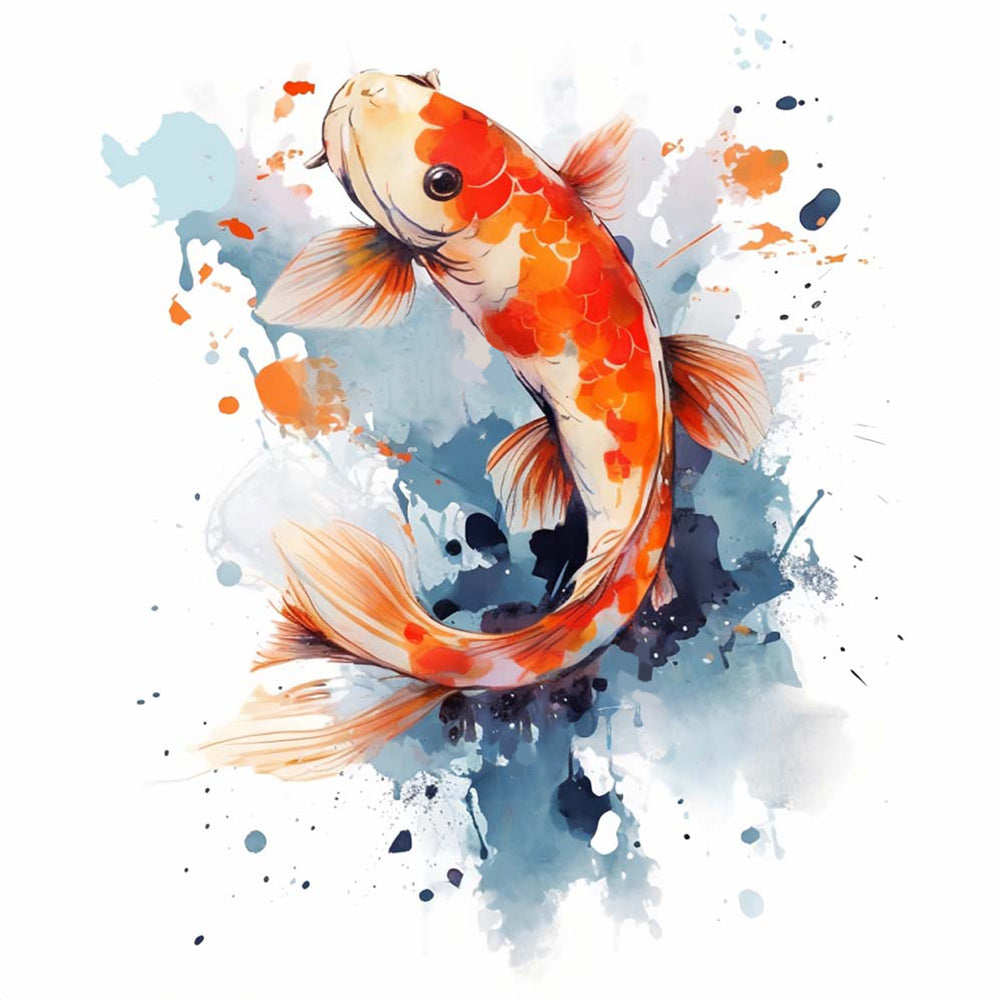 Watercolor Koi Paint by Numbers