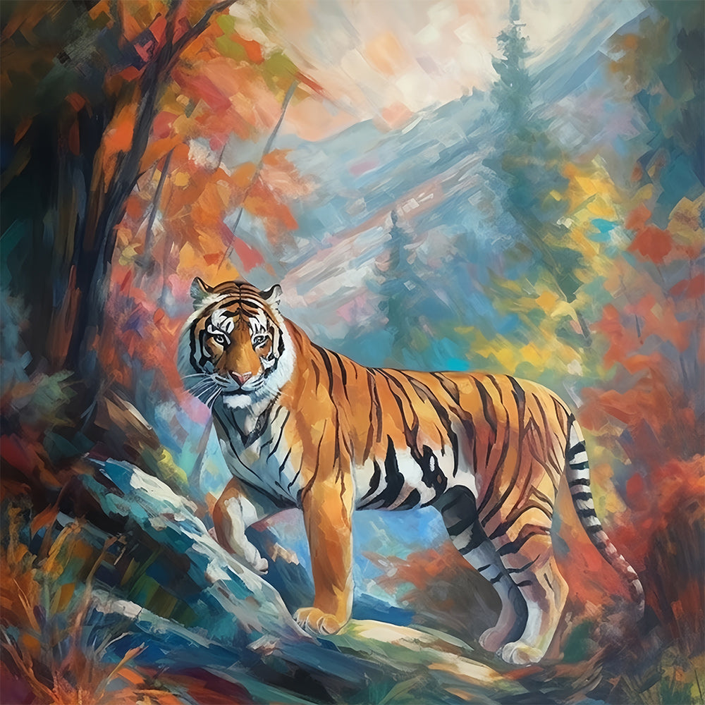 Watercolor Tiger Paint by Numbers