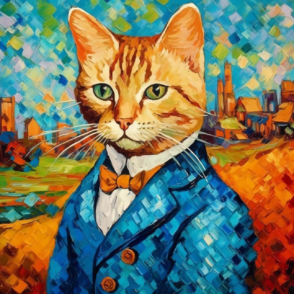 Cat Gentleman Paint by Numbers