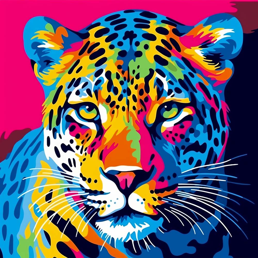 Leopard Pop Art Paint by Numbers