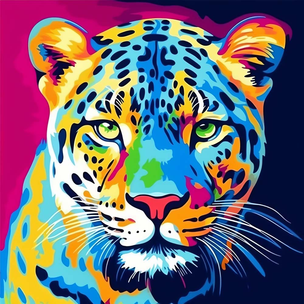 Leopard Pop Art Paint by Numbers