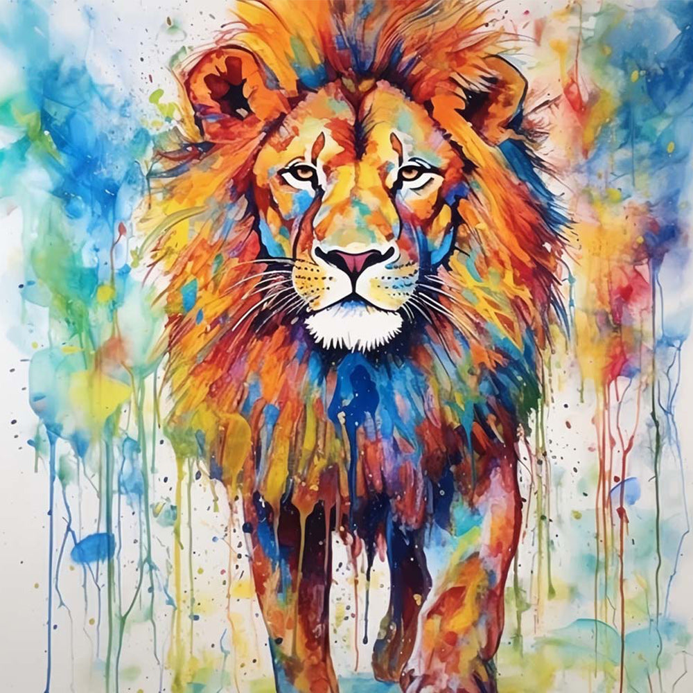 Watercolor Lion Paint by Numbers