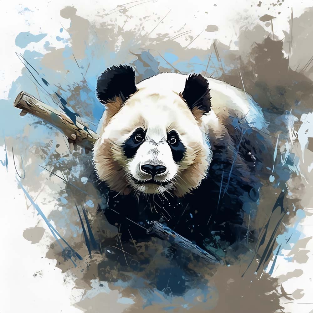 Panda and Watercolor Paint by Numbers