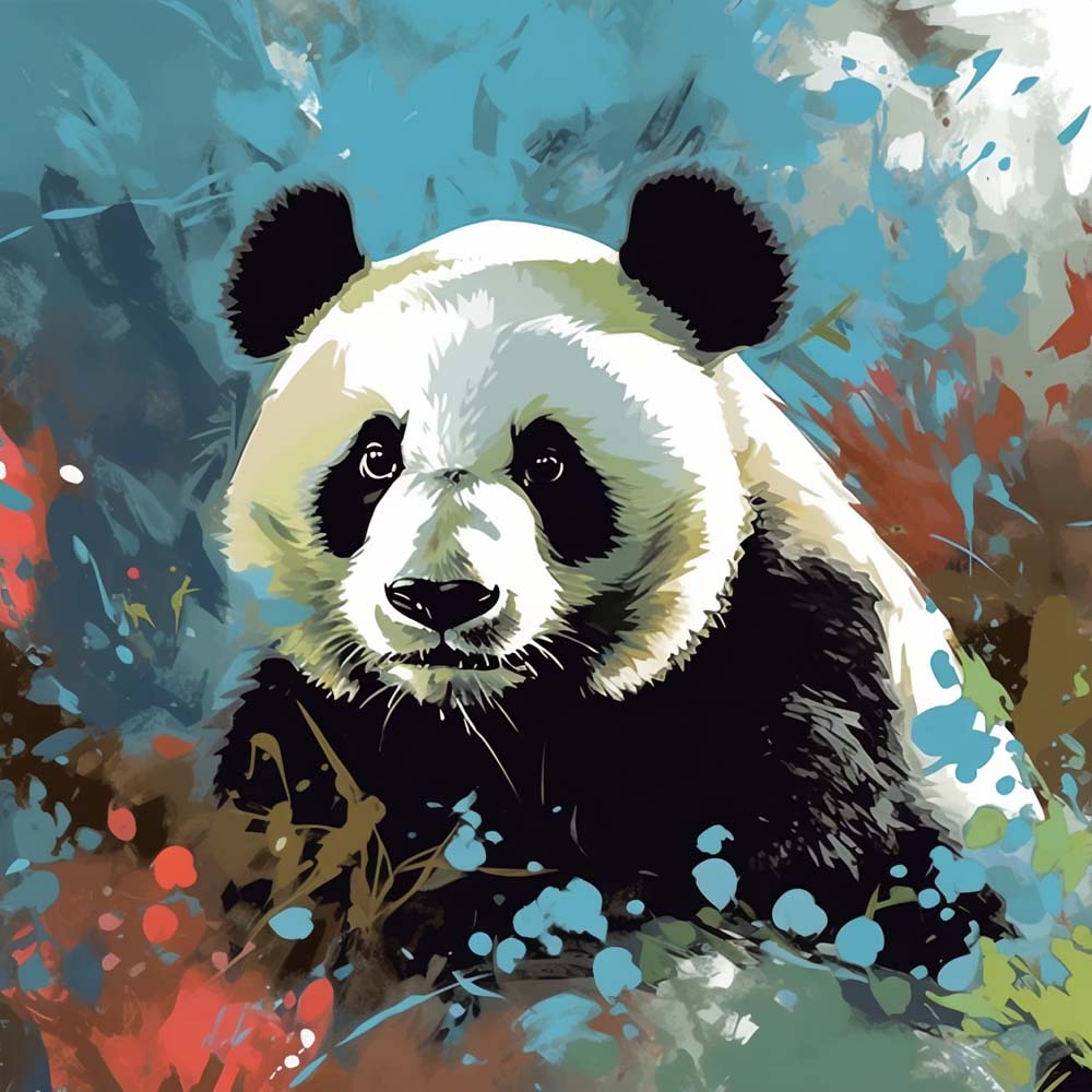 Panda and Watercolor Paint by Numbers