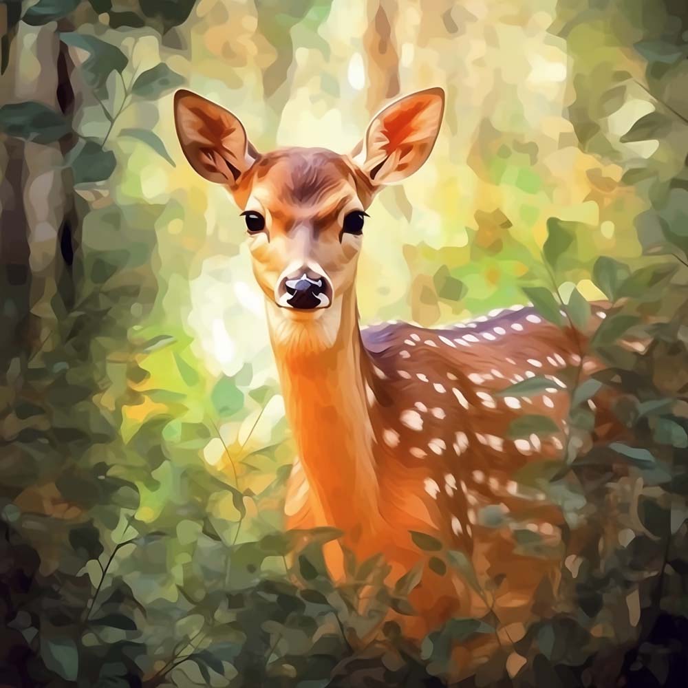 Watercolor Deer Paint by Numbers