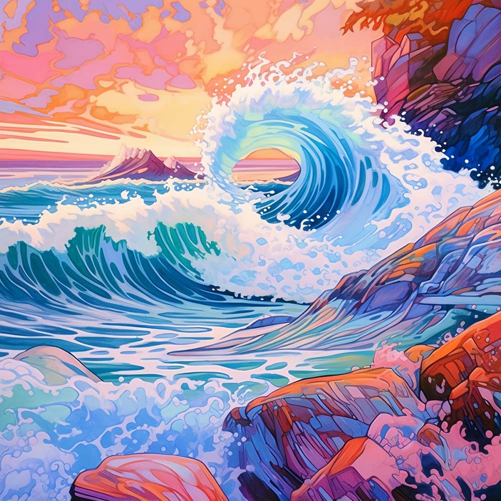 Ocean Waves Paint by Numbers