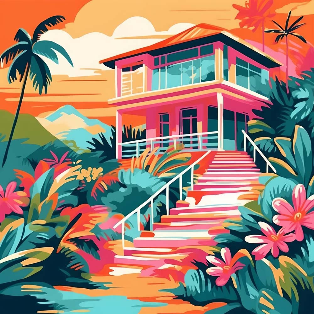 Seaside Villa Paint by Numbers