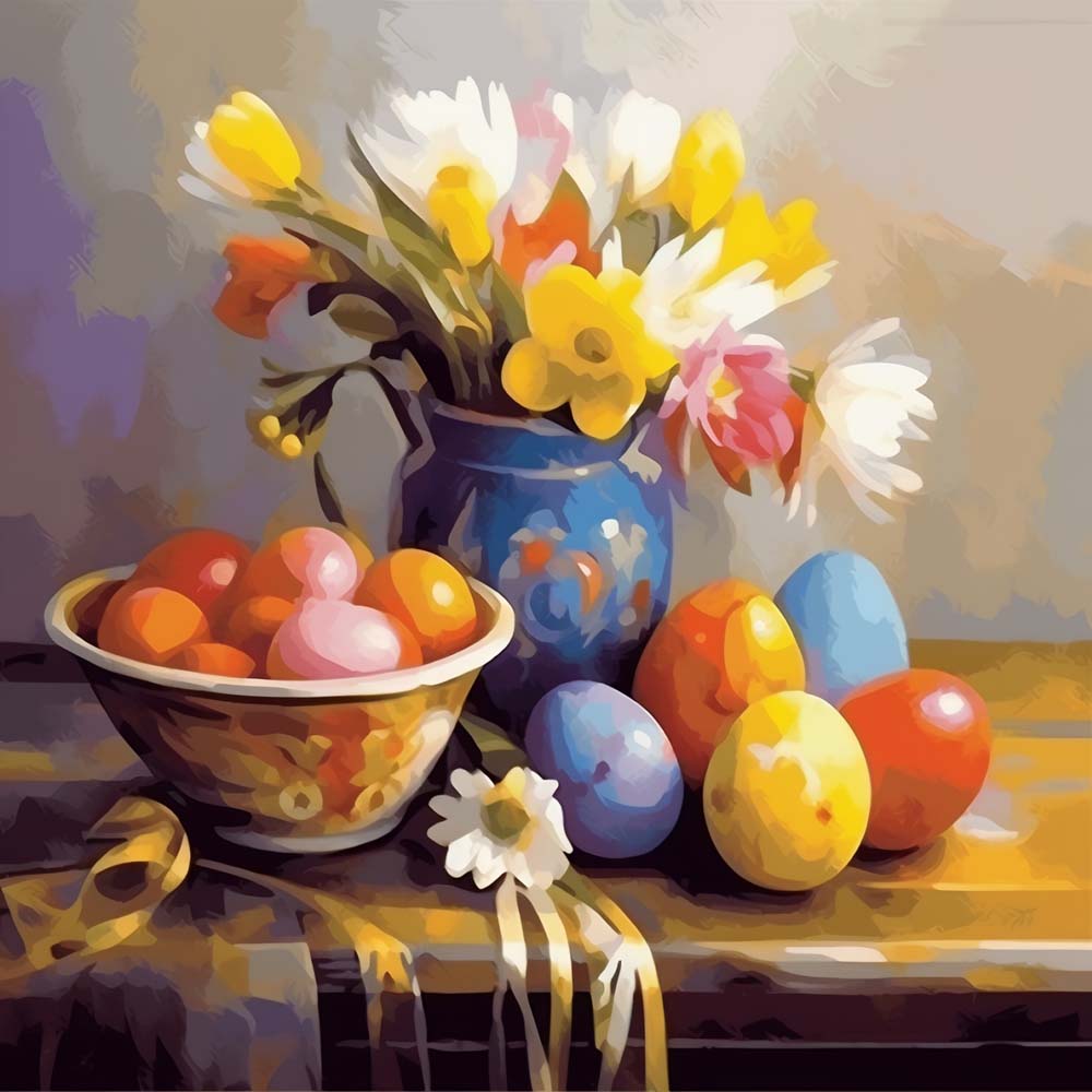 Easter Eggs and Bouquet Paint by Numbers