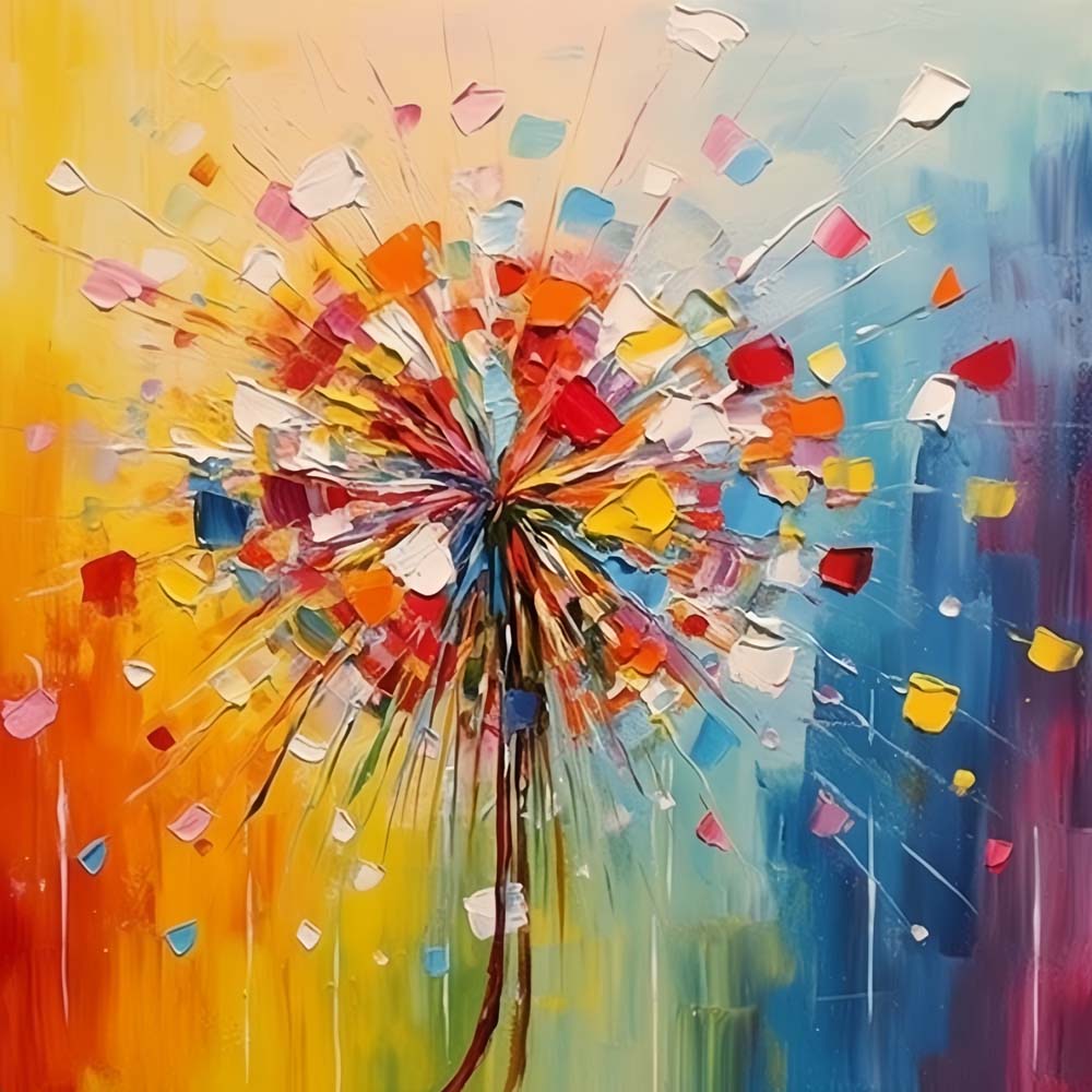 Watercolor Dandelion Paint by Numbers