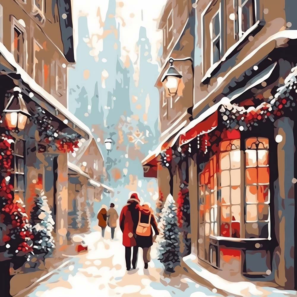 Christmas Street Paint by Numbers