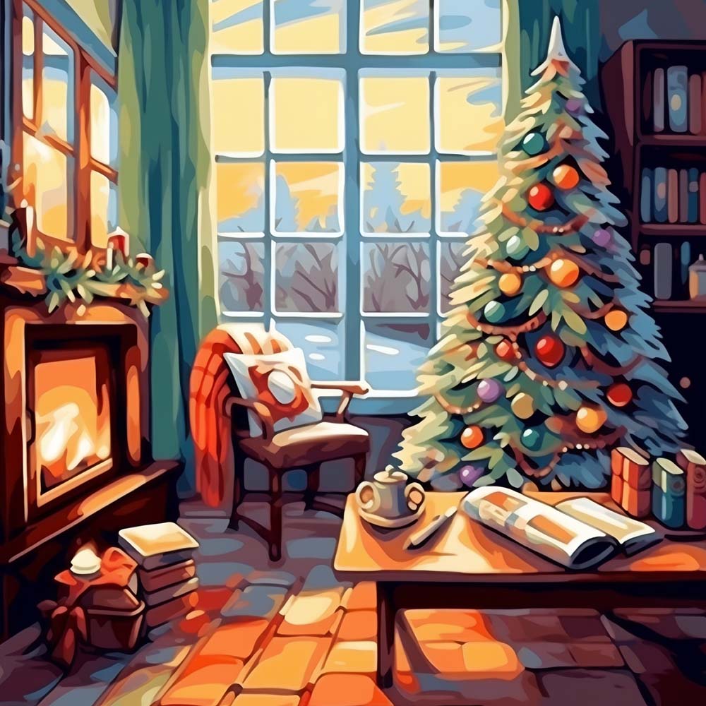 Christmas Tree in the Study Paint by Numbers